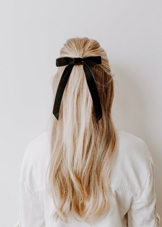 Daisy Velvet Bow Hair Clip