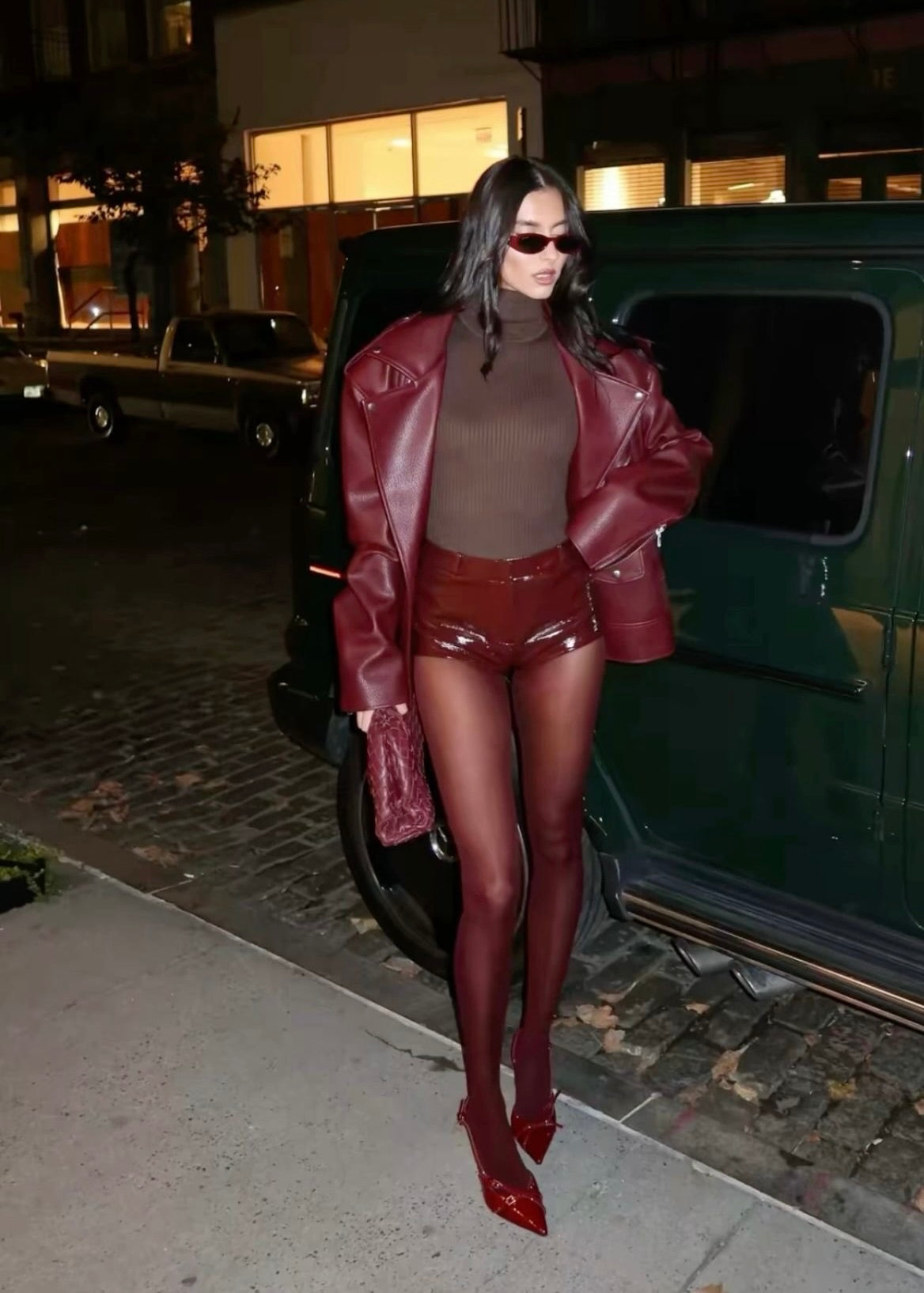 Sheer Burgundy Tights
