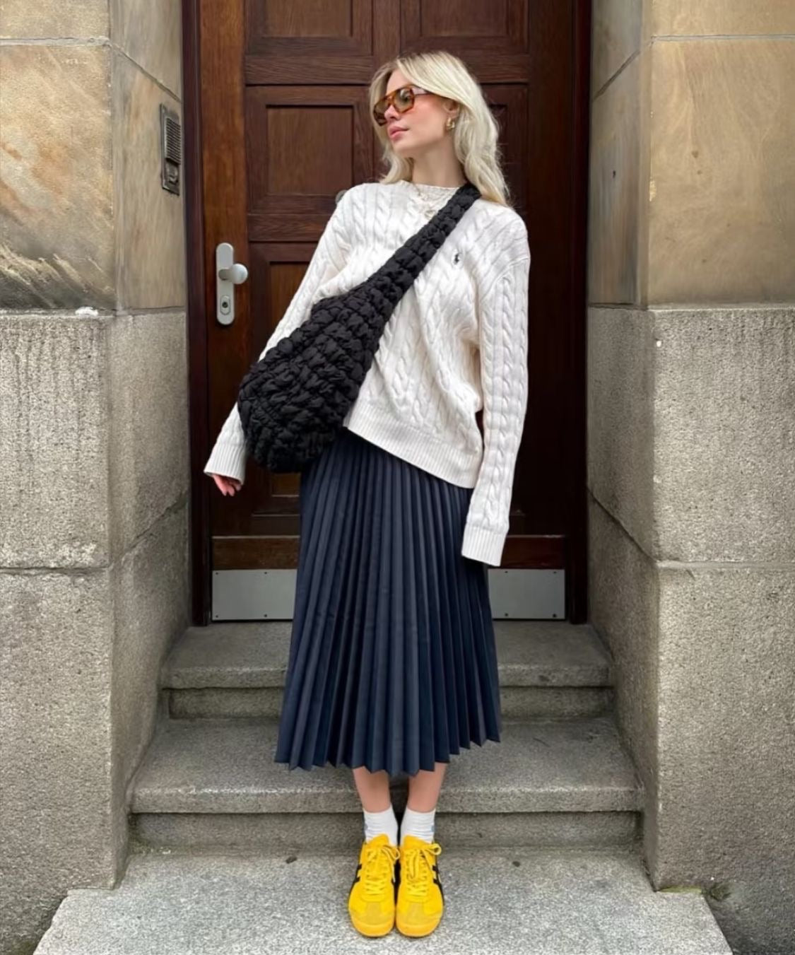 Natasha Pleated Satin Skirt