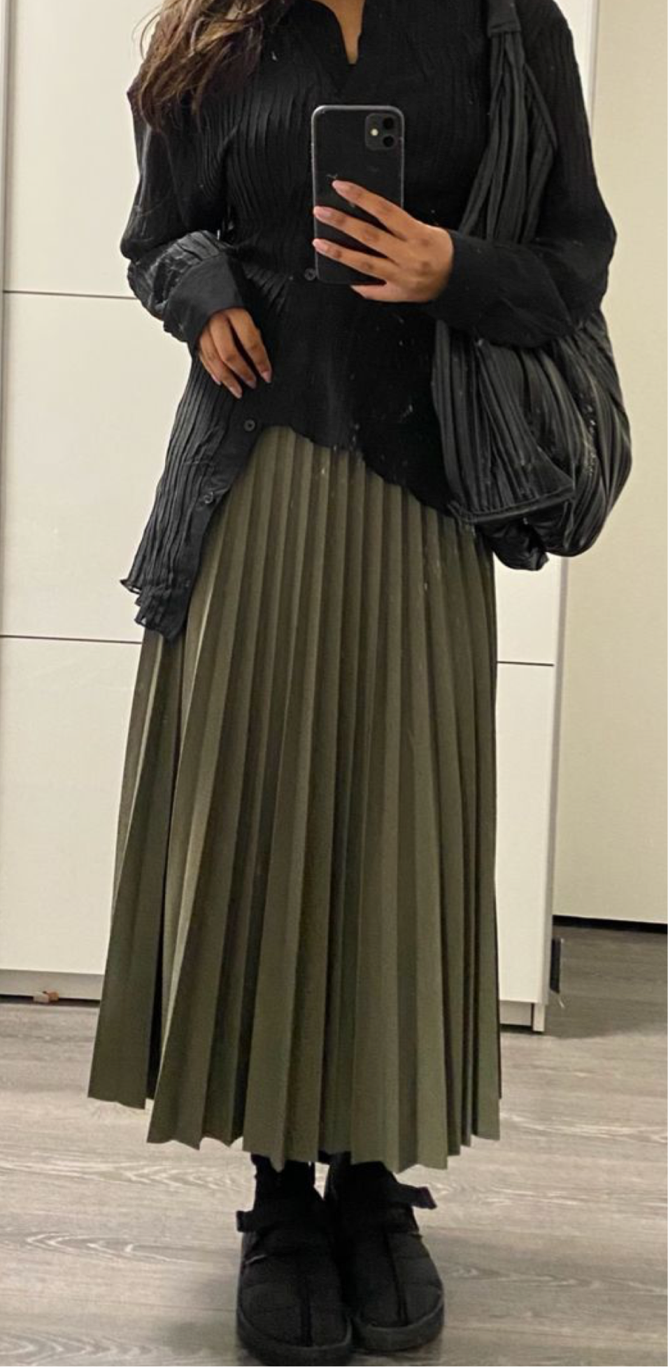 Natasha Pleated Satin Skirt