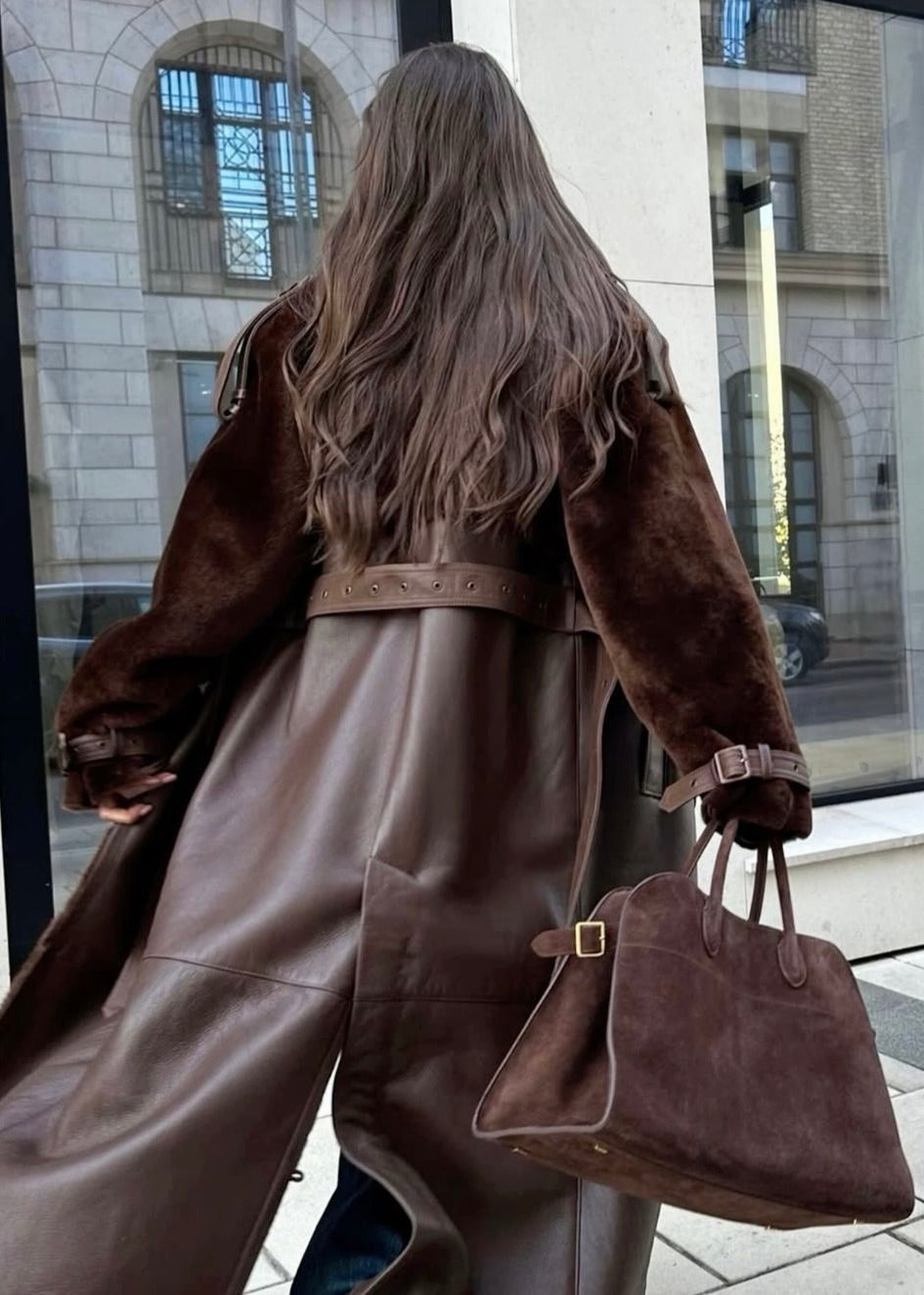 Noura Chestnut Suede Bag
