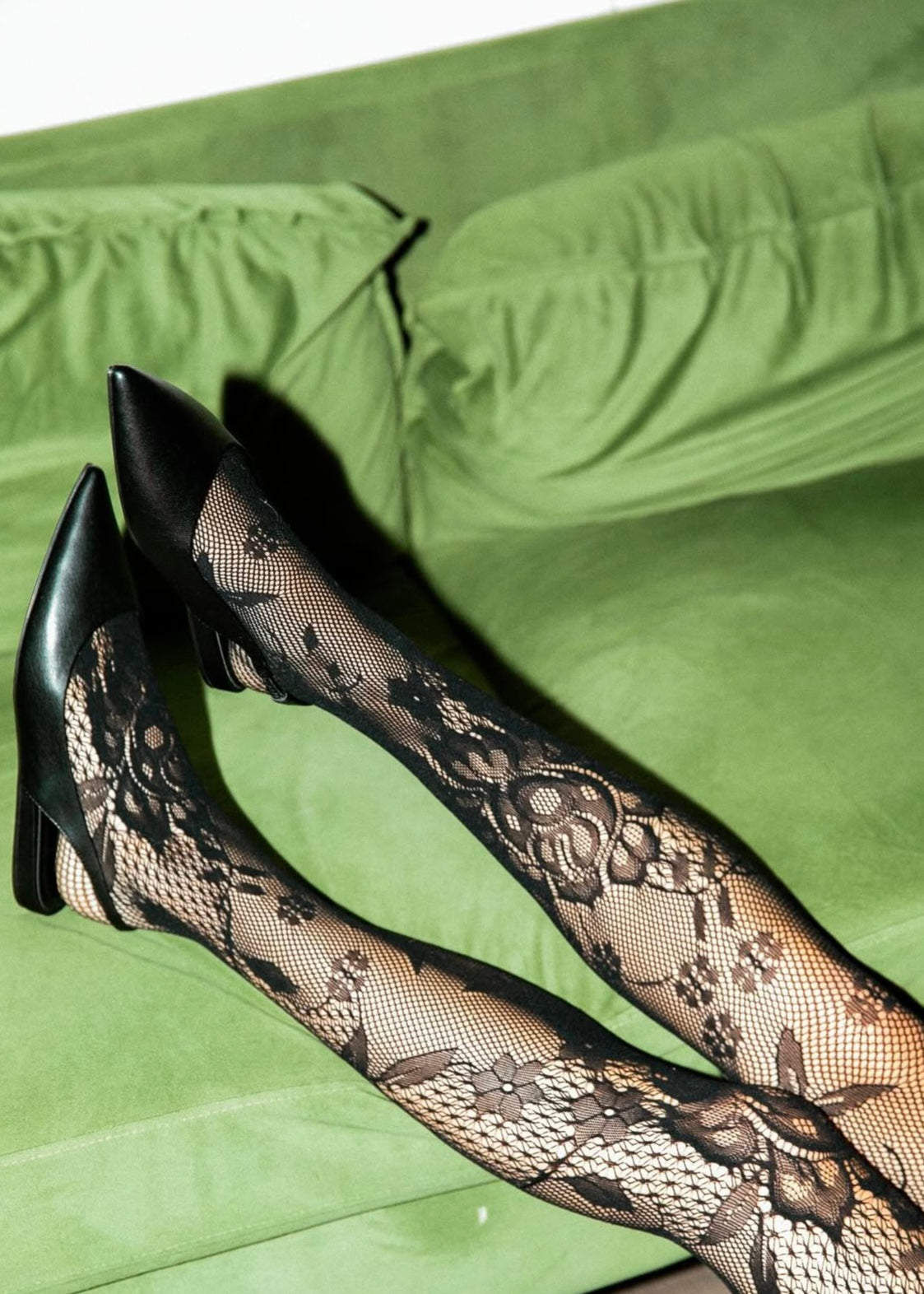 Larie Lace Black Tights