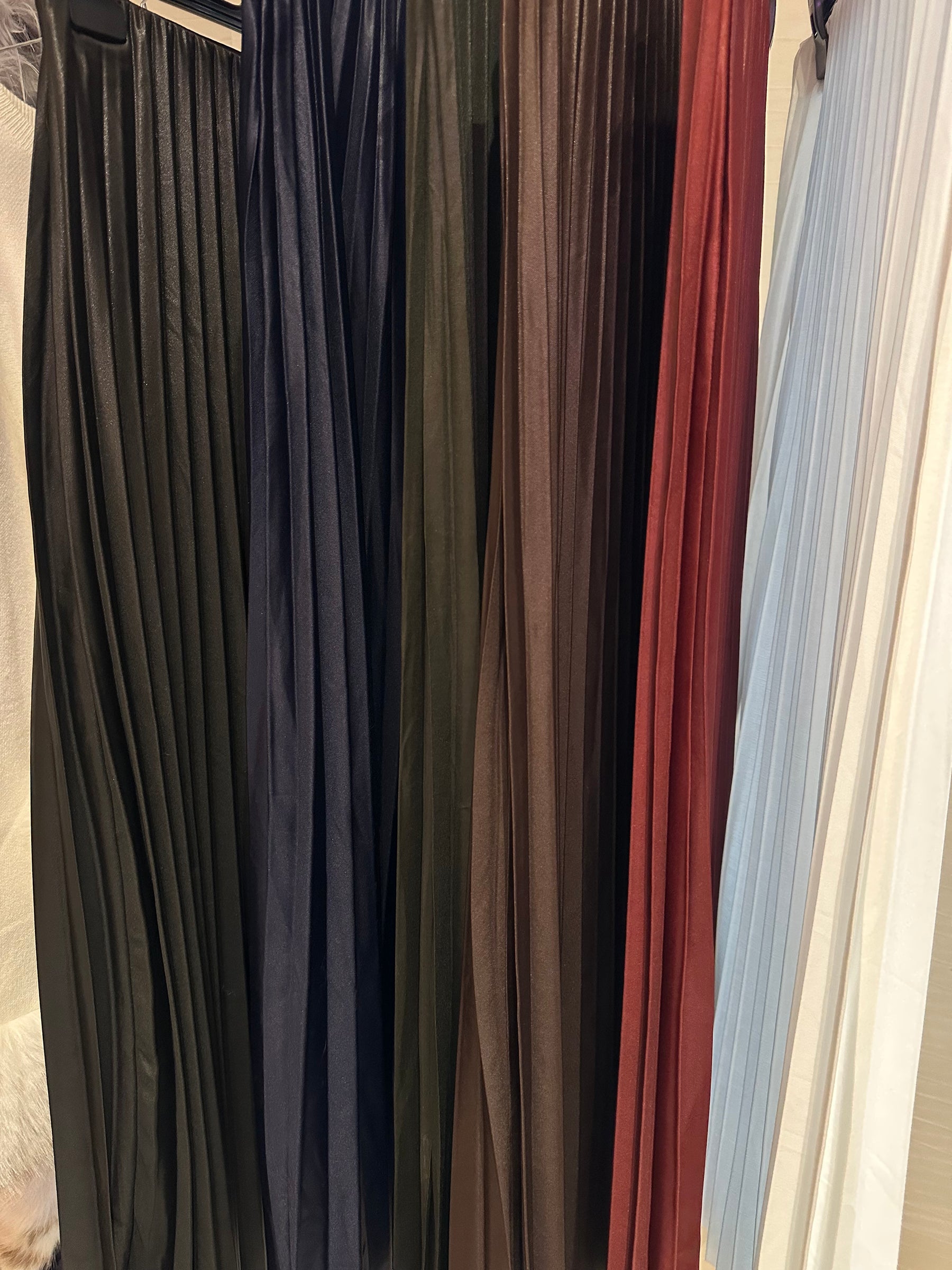 Natasha Pleated Satin Skirt