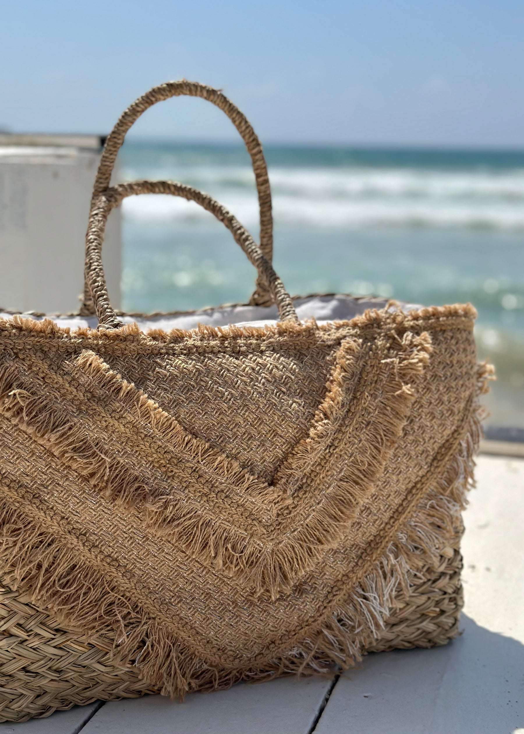 Adriane Straw Basket Bag