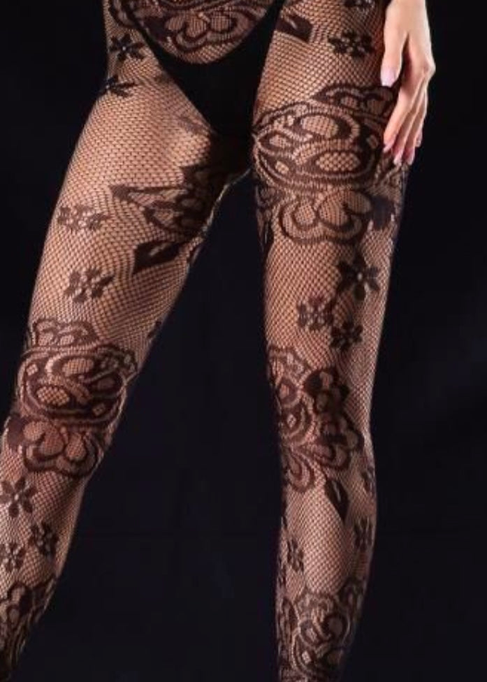 Larie Lace Black Tights