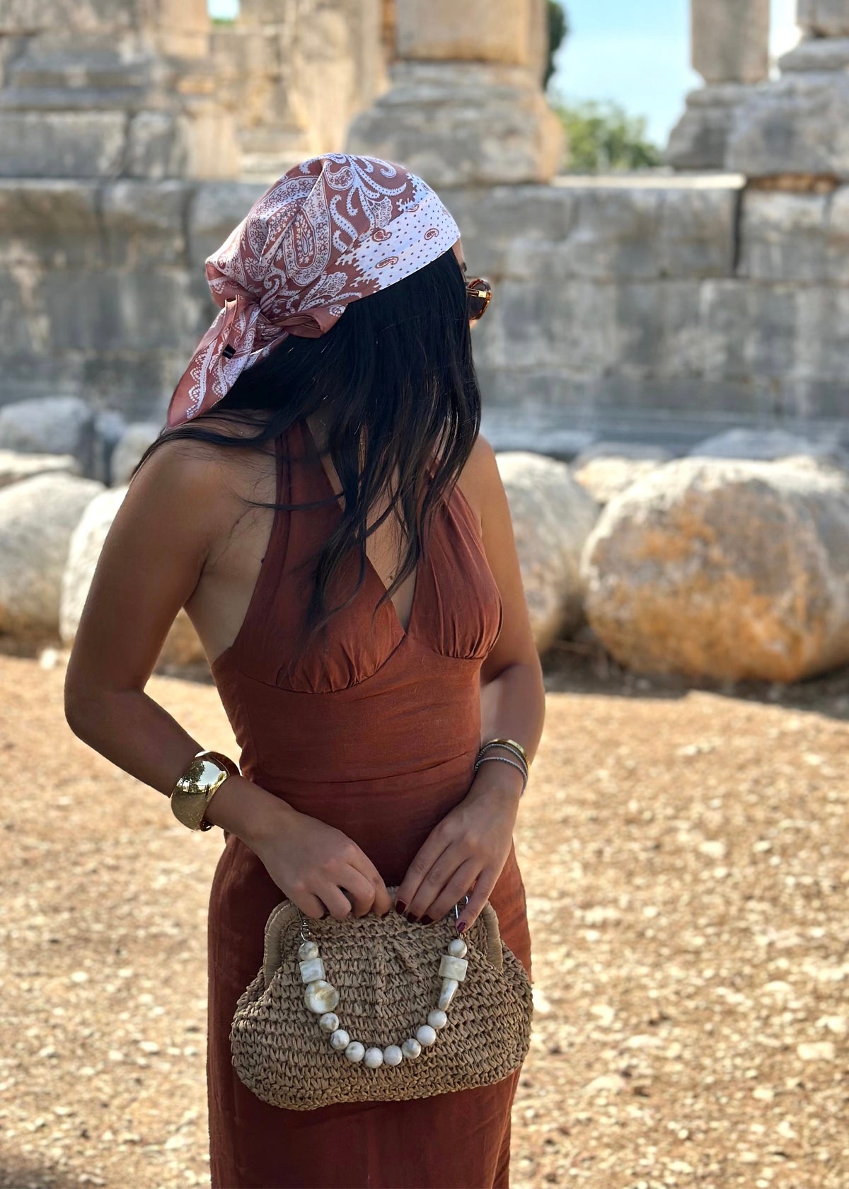 Caitlyn Straw Pouch Bag