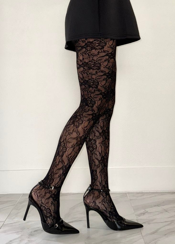 Carla Lace Black Tights