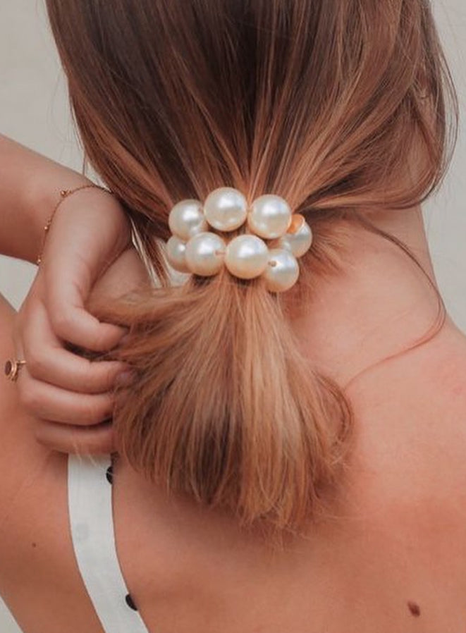 Pearls for Girls Pearl Hair Tie Pearl Scrunchie Pearl Bracelet