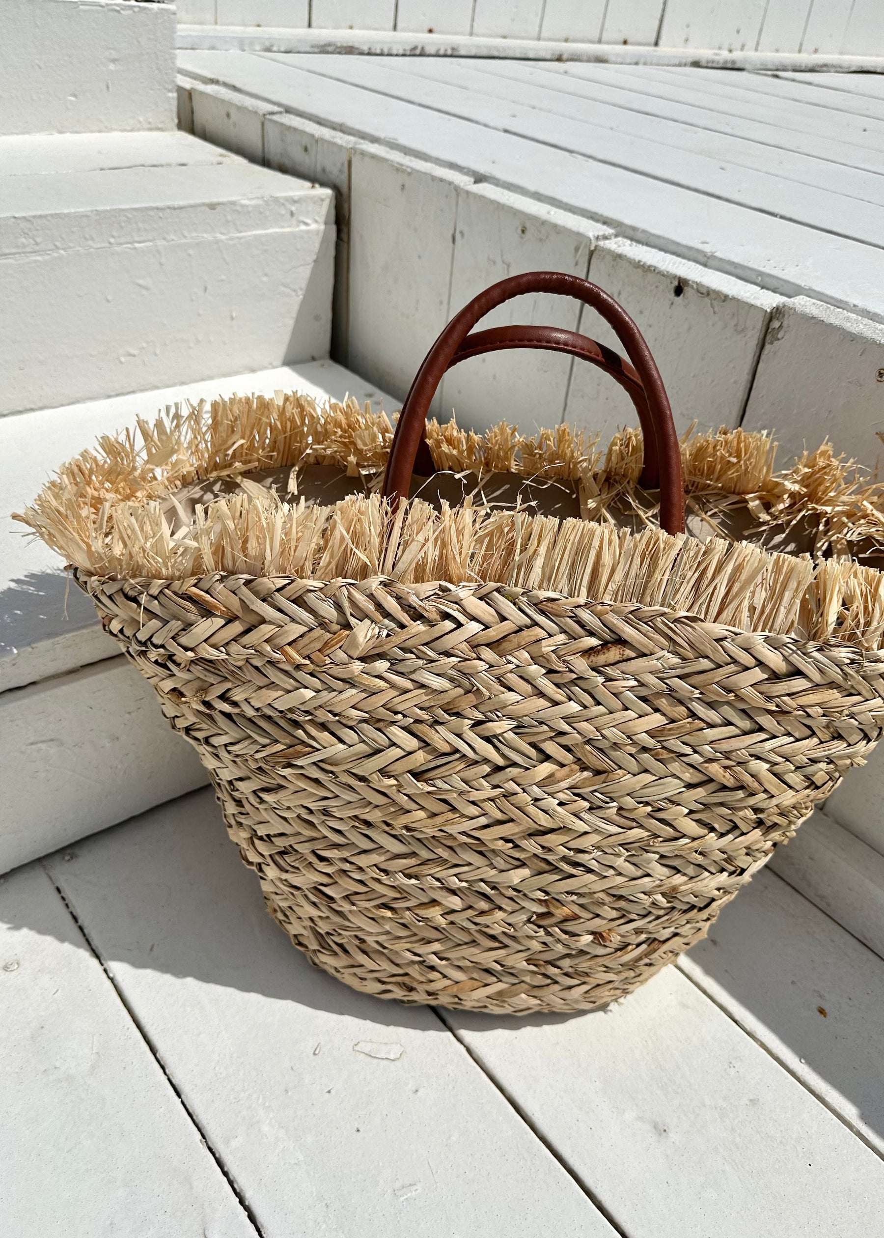 Caroline Straw Basket Bag