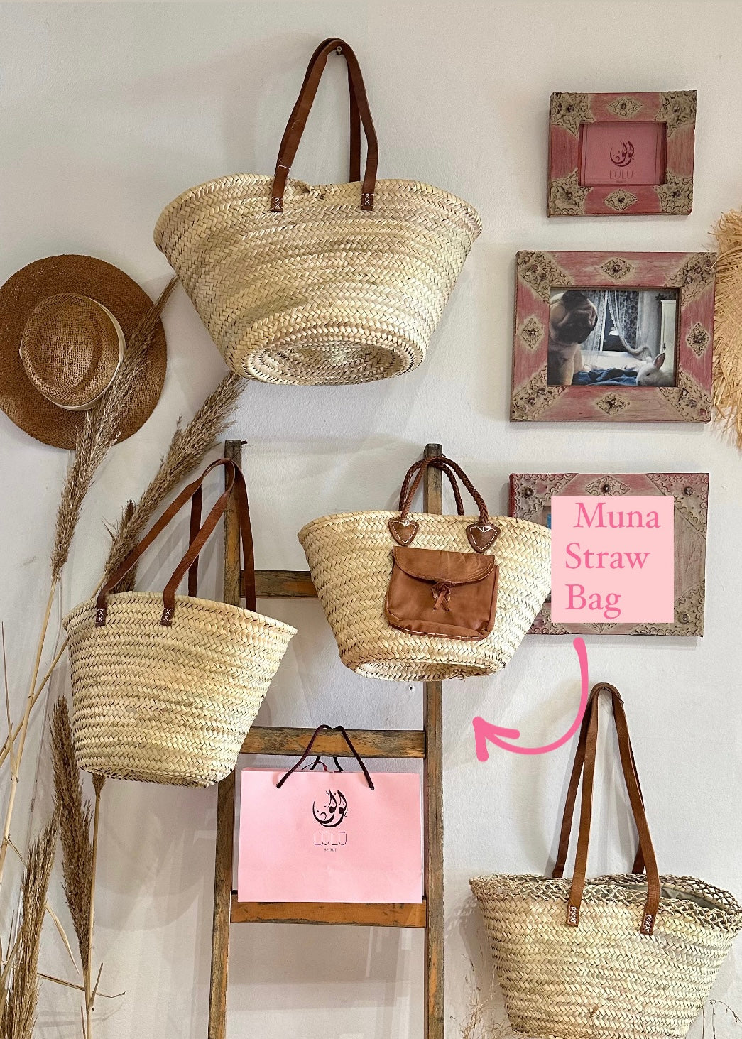 Muna Straw Basket Bag