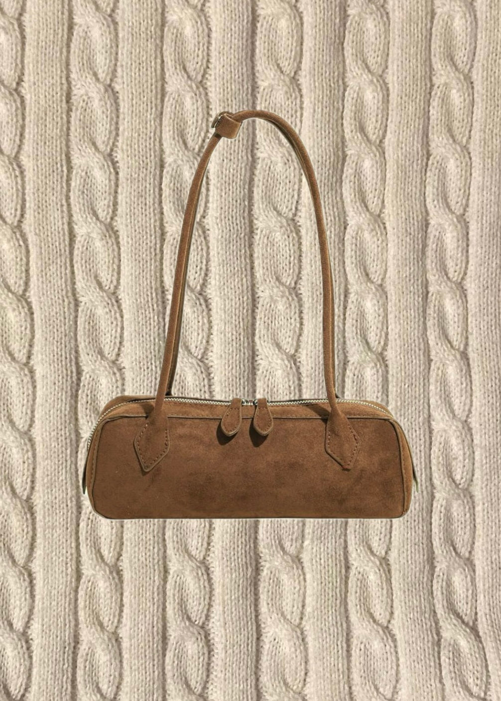 Nola Almond Suede Bag