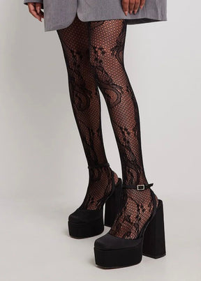 Reina Lace Black Tights