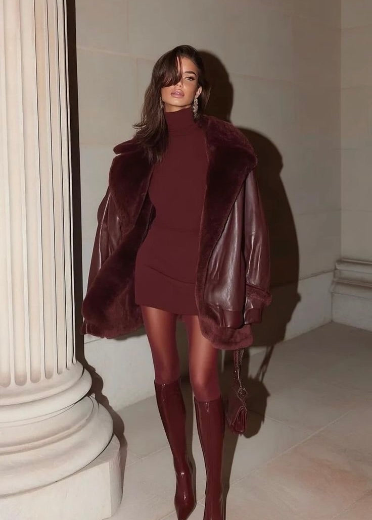 Sheer Burgundy Tights
