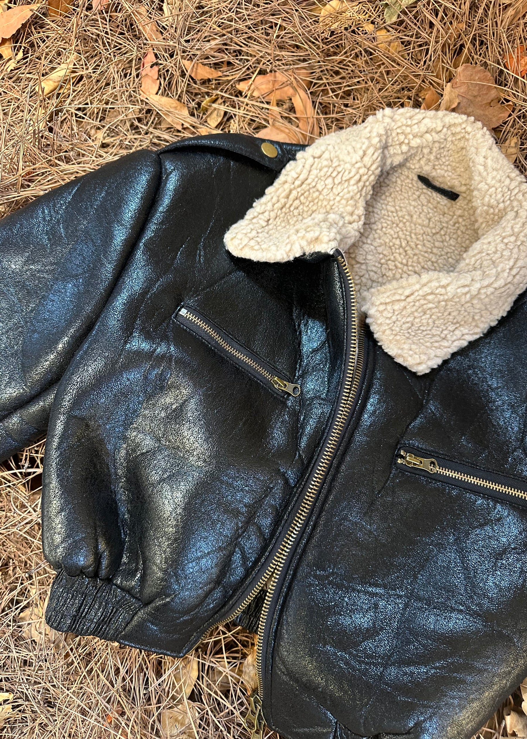 Black Teddy Bomber Jacket