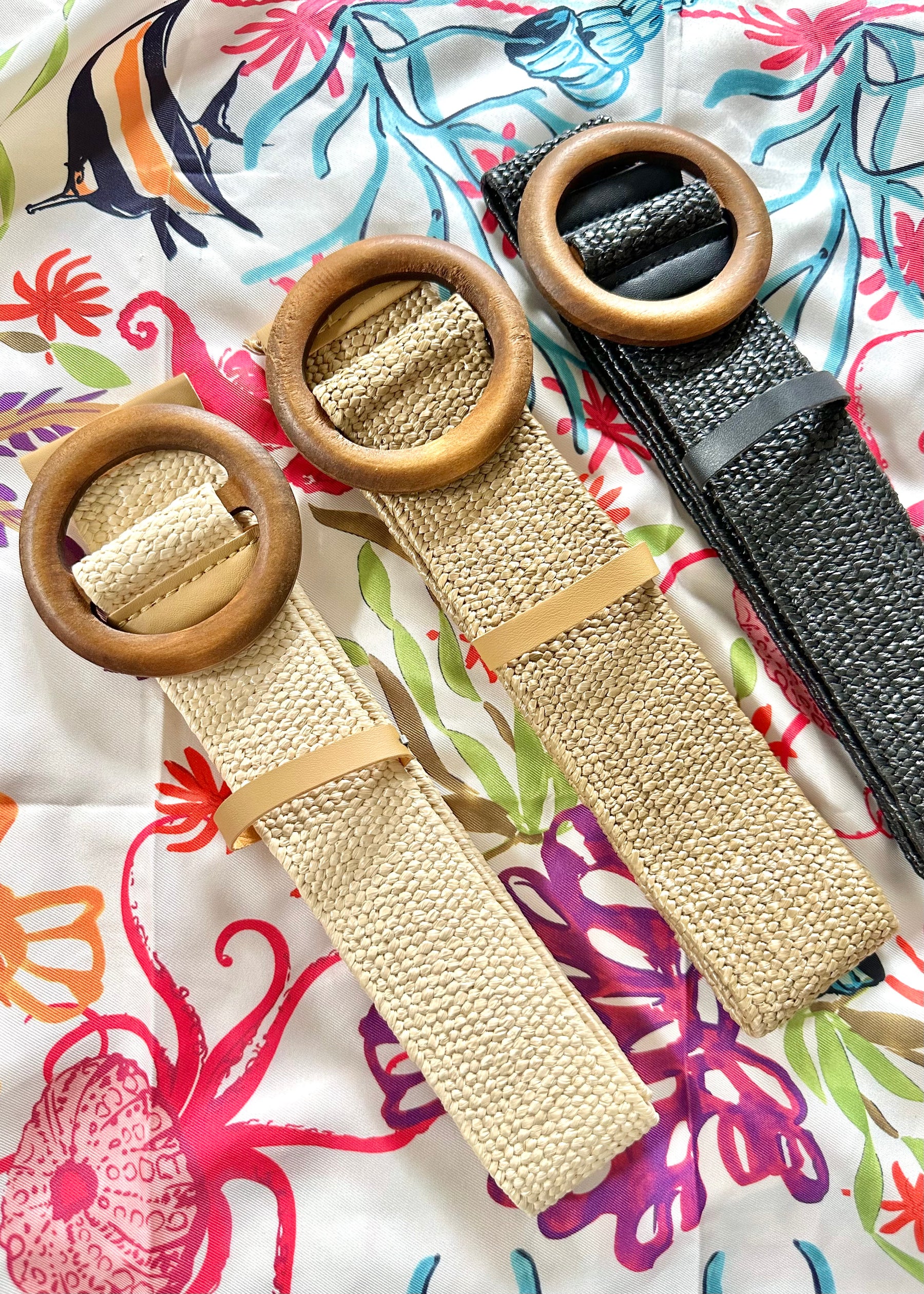 Raffia Straw Belt