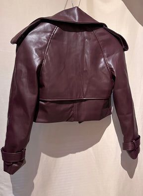 Lisette Burgundy Leather Jacket