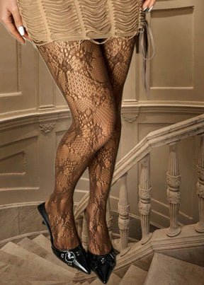 Ella Lace Brown Tights