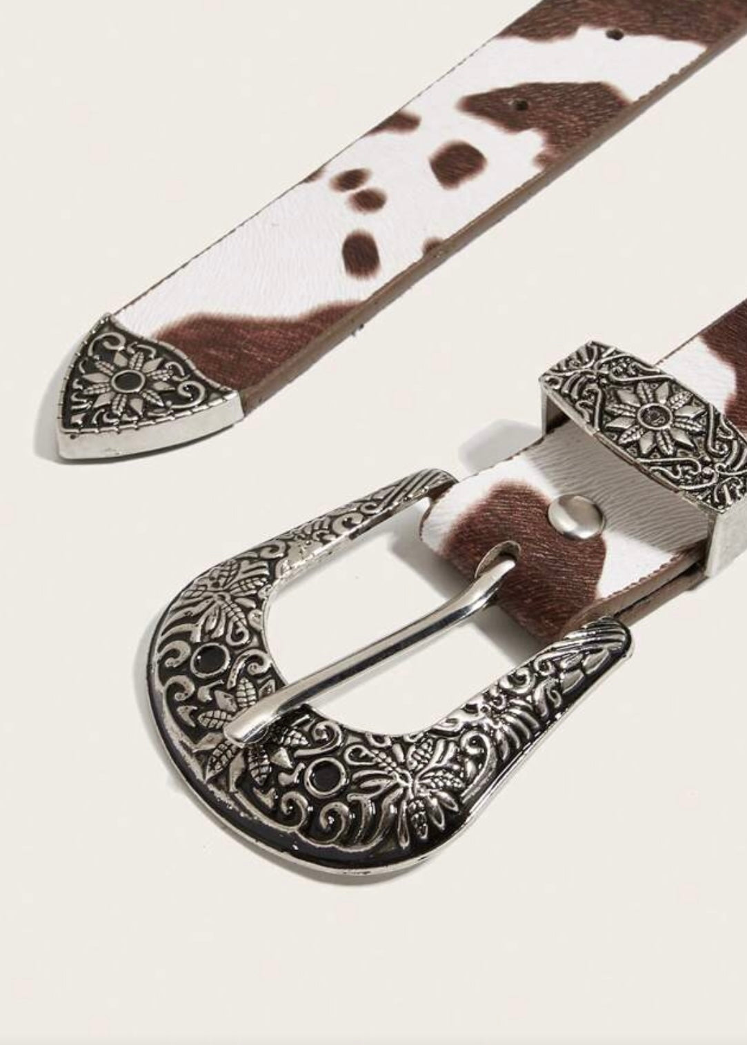 Stella Cow Print Leather Belt