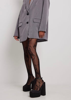 Reina Lace Black Tights