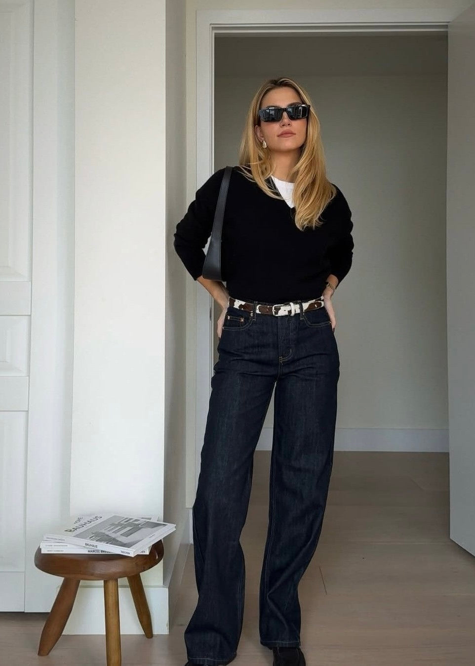 Stella Cow Print Leather Belt