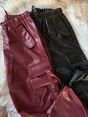 Sheryl Cargo Leather Pants