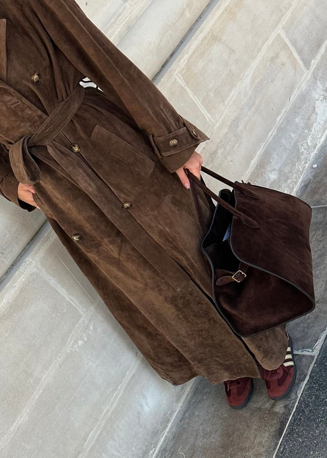 Noura Chestnut Suede Bag