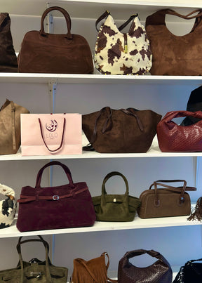 Nola Almond Suede Bag
