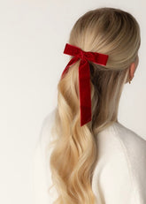 Daisy Velvet Bow Hair Clip