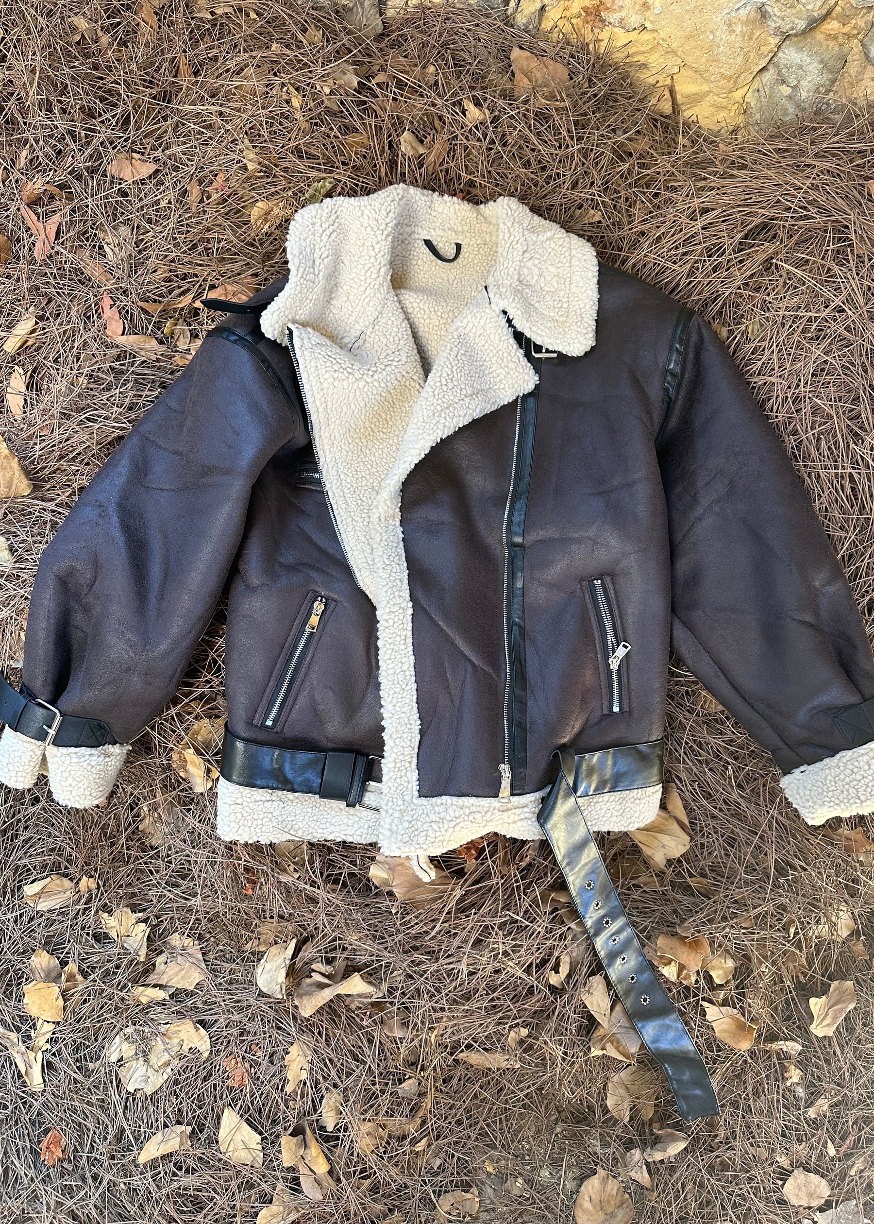 Chocolate Oversized Teddy Jacket