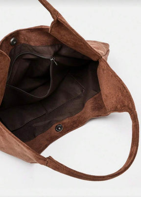 Carmella Mocha Suede Bag