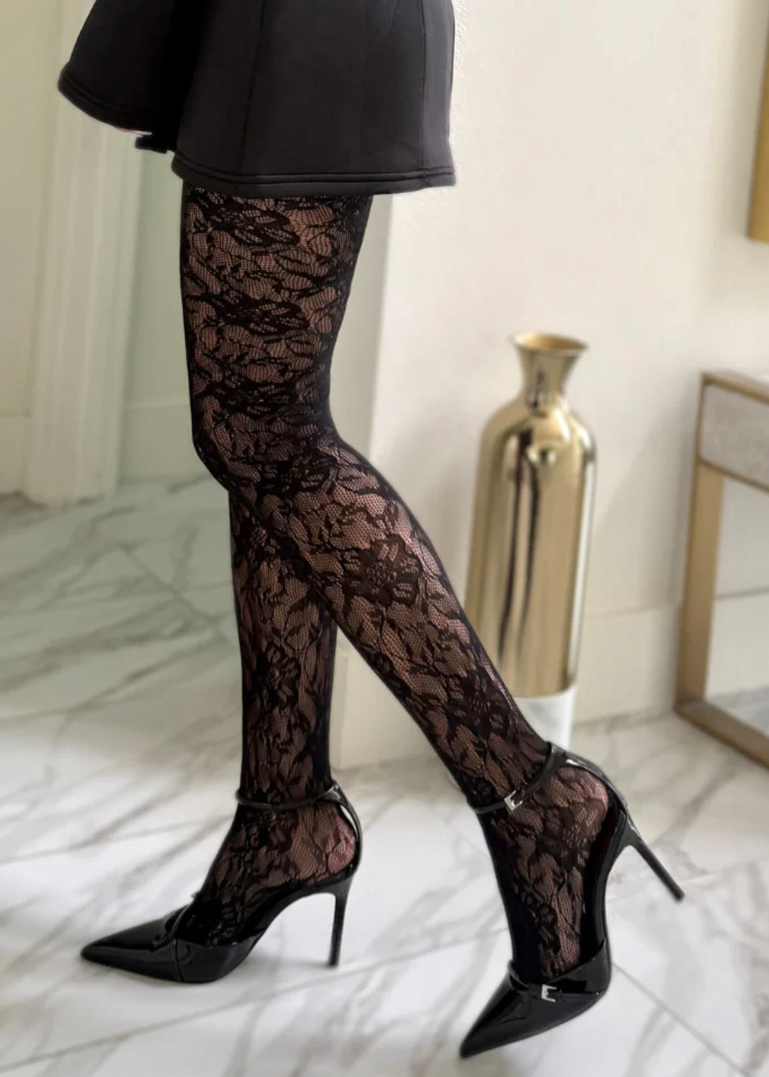 Carla Lace Black Tights