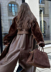 Noura Chestnut Suede Bag
