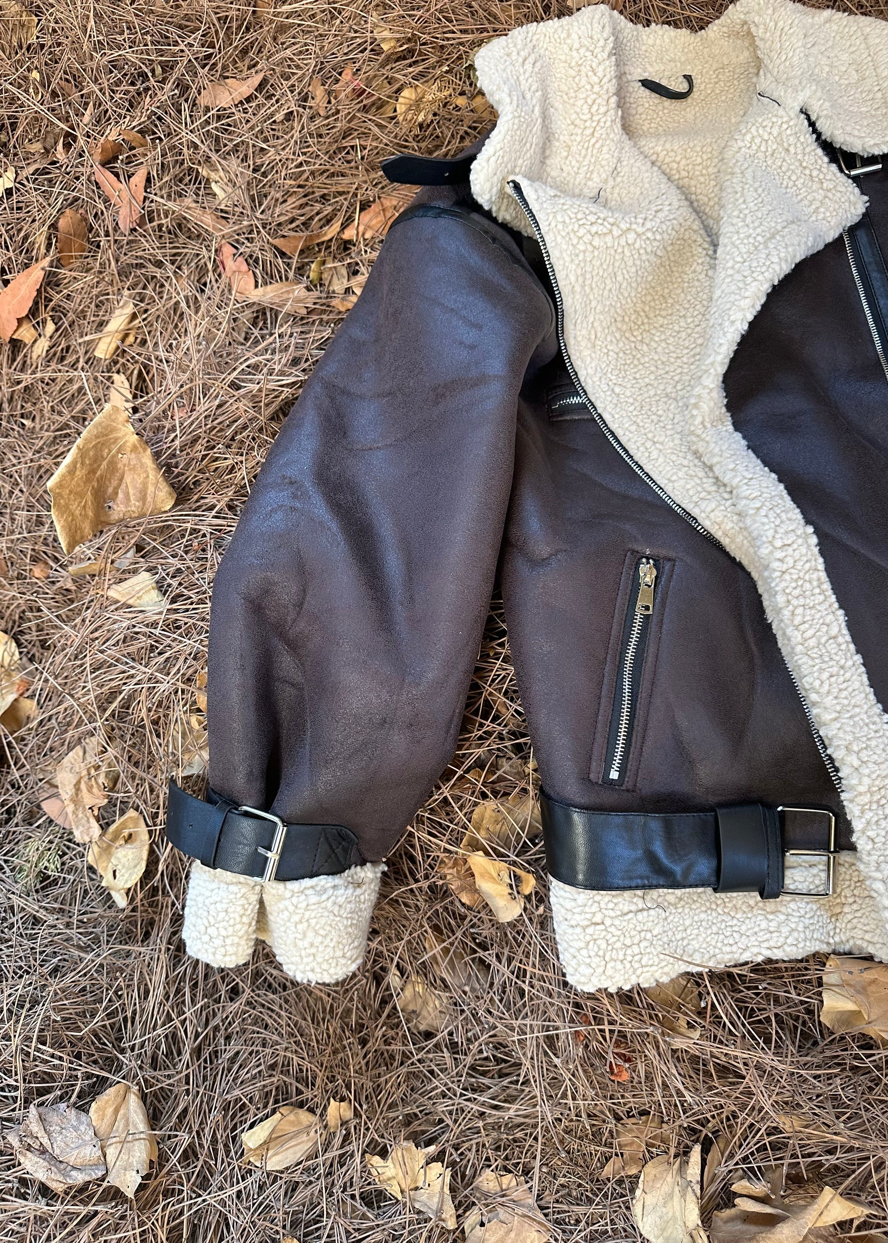 Chocolate Oversized Teddy Jacket
