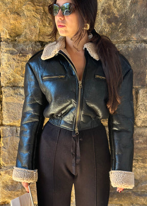 Black Teddy Bomber Jacket