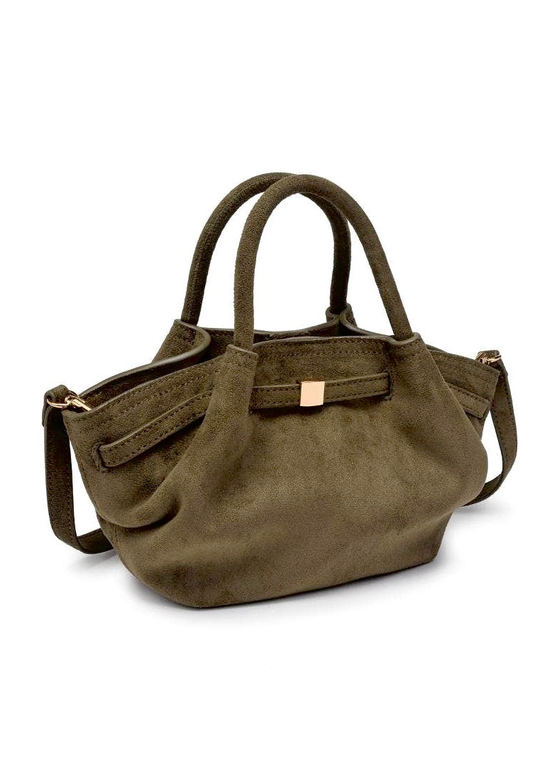Lina Olive Suede Bag
