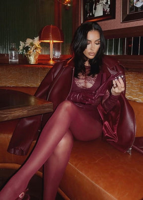 Sheer Burgundy Tights