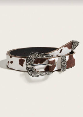 Stella Cow Print Leather Belt