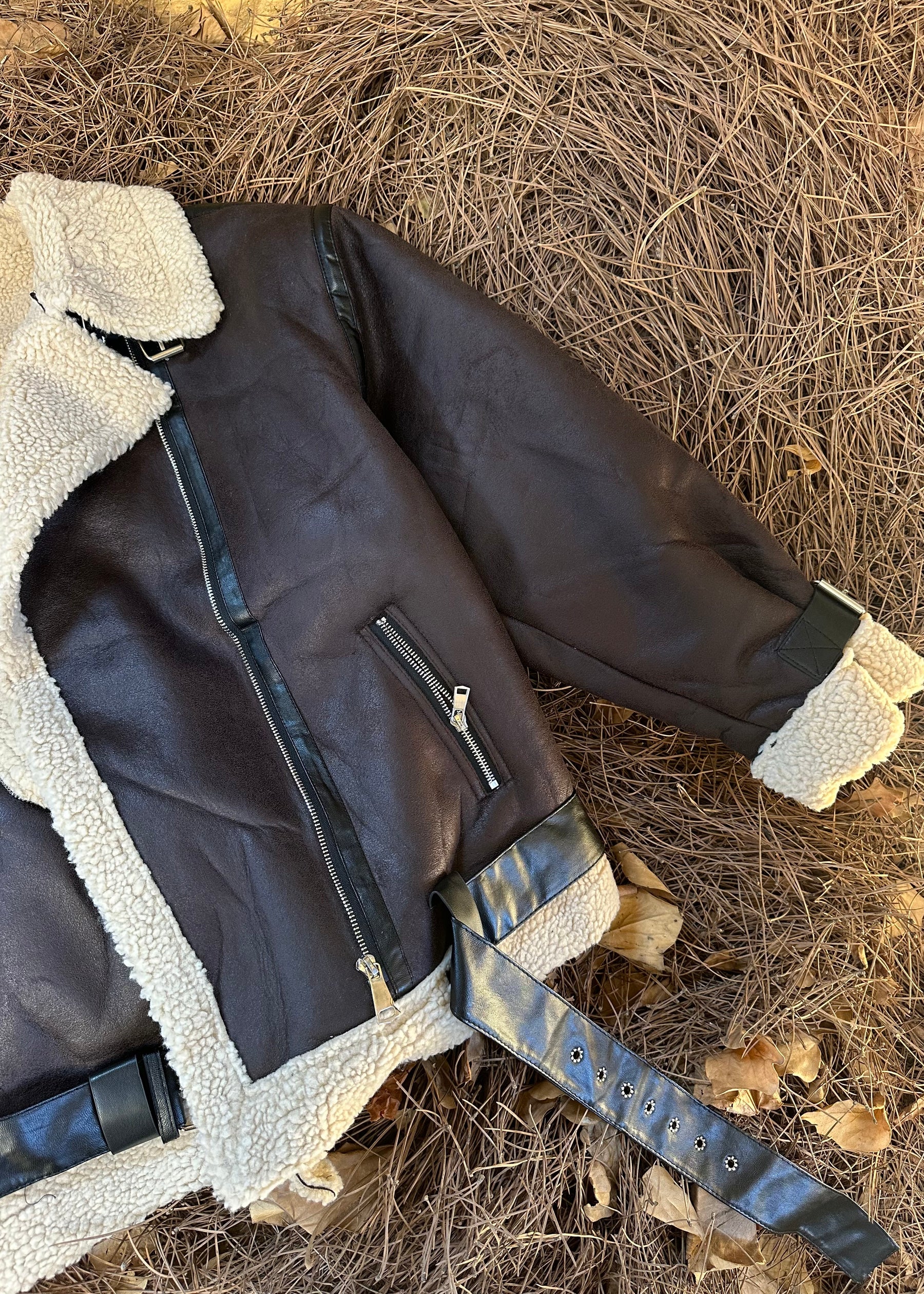 Chocolate Oversized Teddy Jacket