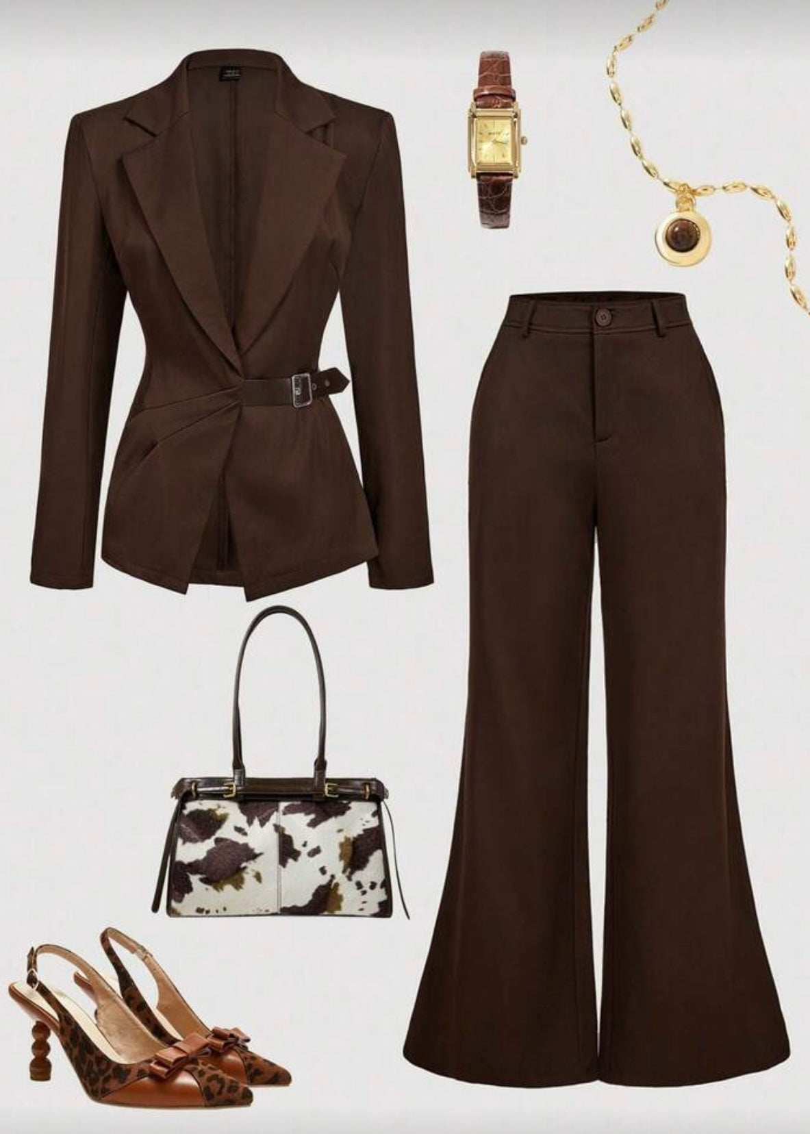 Clea Cinammon Animal Print Bag