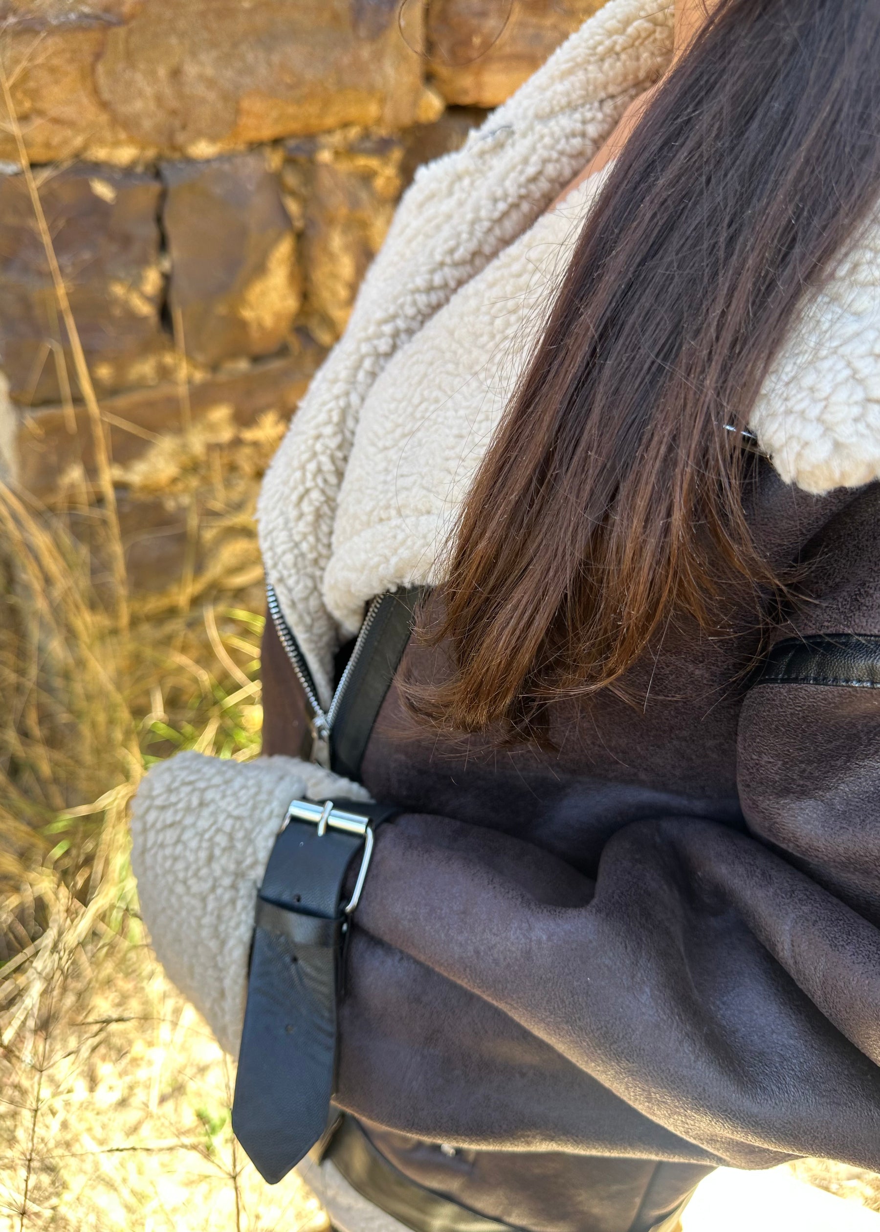 Chocolate Oversized Teddy Jacket