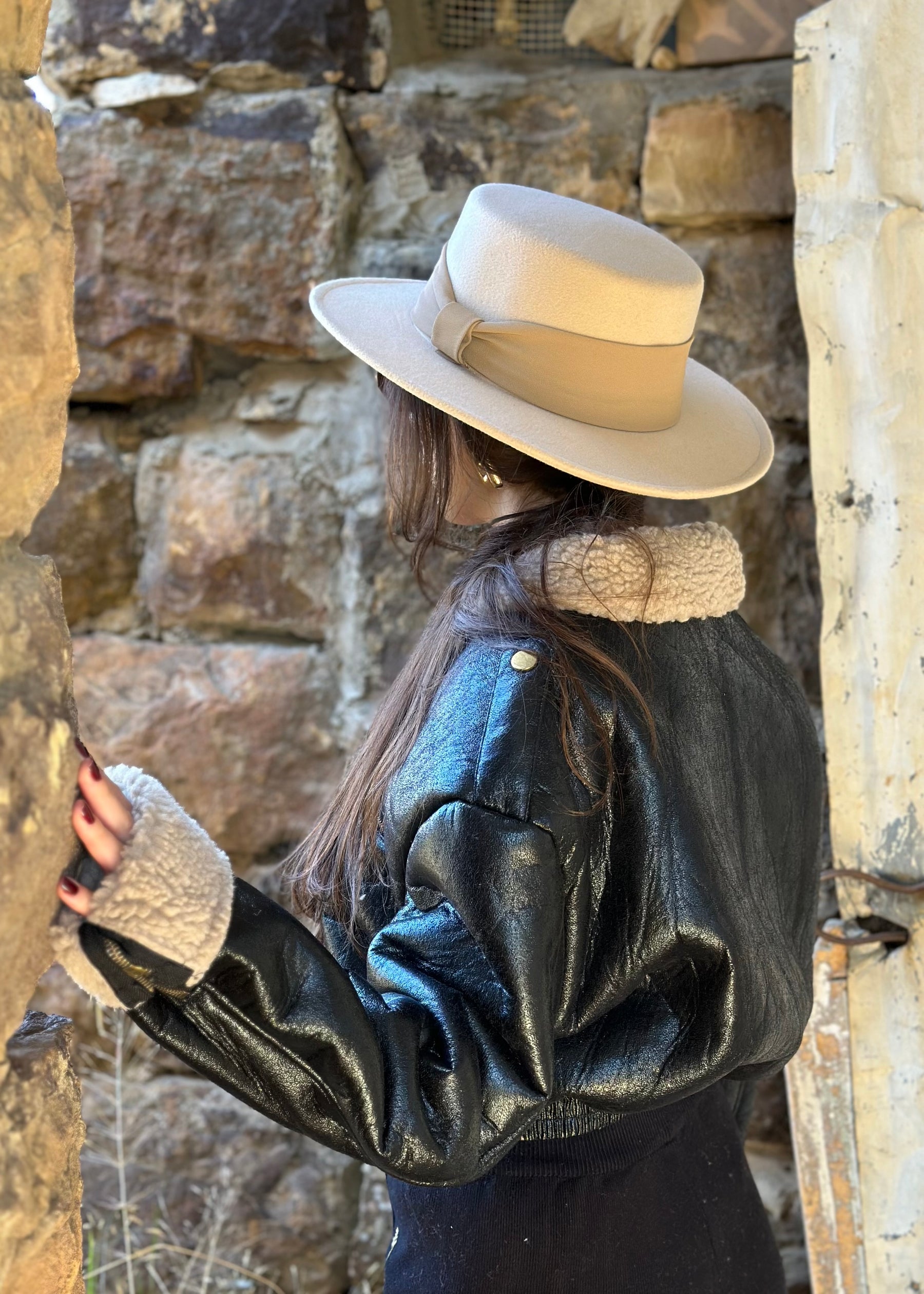 Black Teddy Bomber Jacket