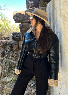 Black Teddy Bomber Jacket