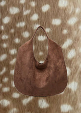 Carmella Mocha Suede Bag