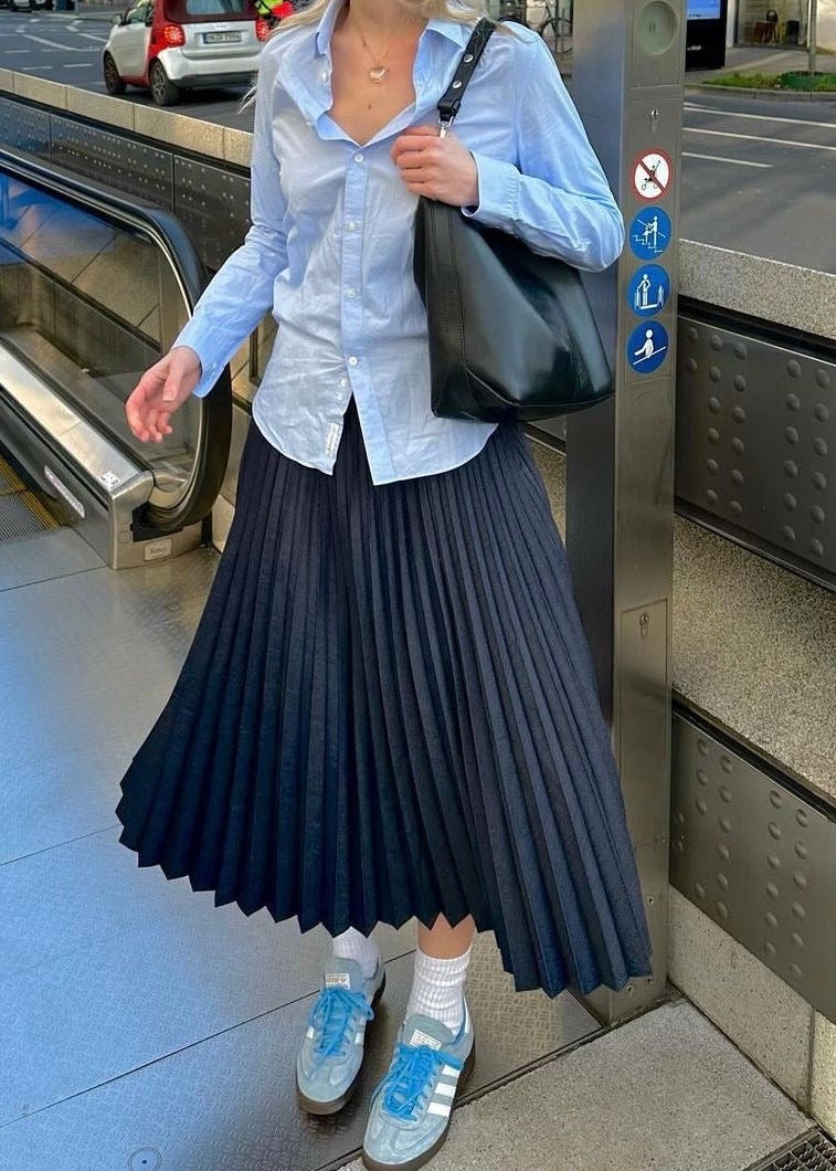 Natasha Pleated Satin Skirt