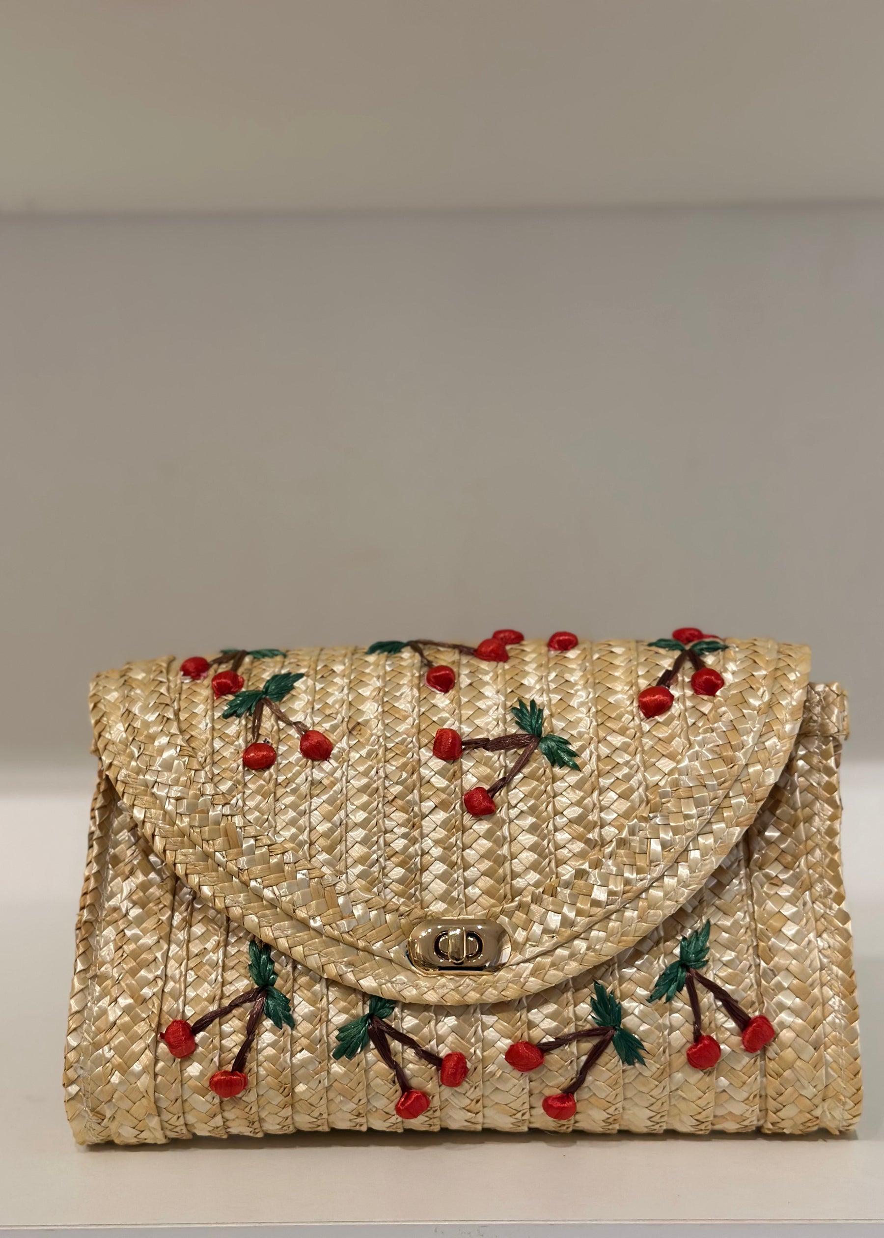 Cerisette Straw Clutch