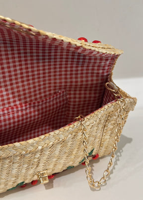 Cerisette Straw Clutch