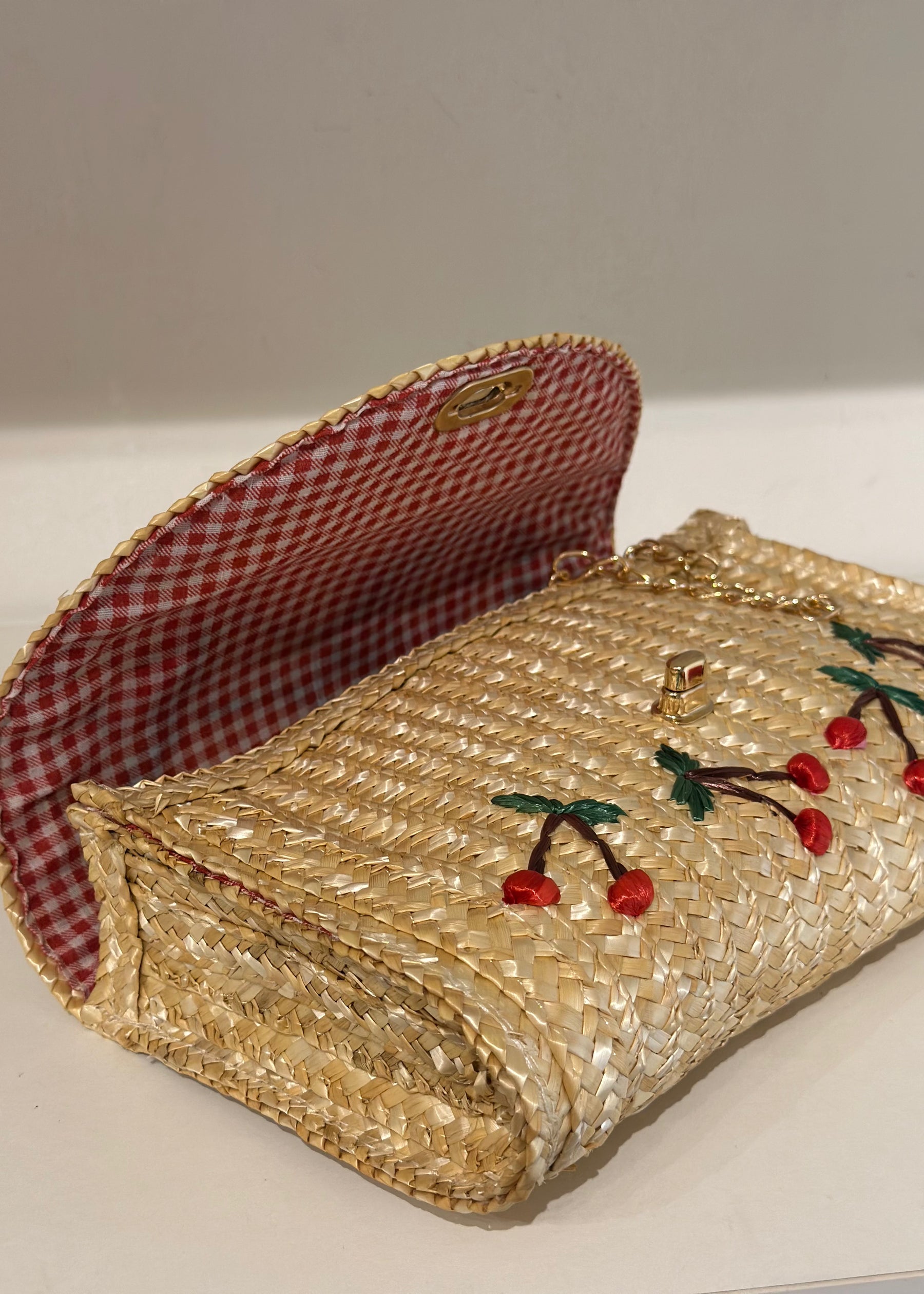 Cerisette Straw Clutch