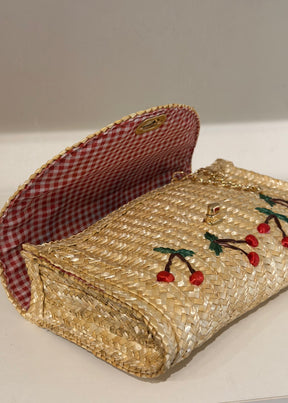 Cerisette Straw Clutch