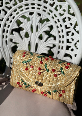 Cerisette Straw Clutch
