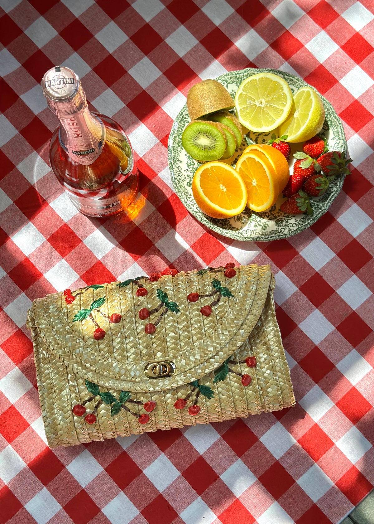 Cerisette Straw Clutch